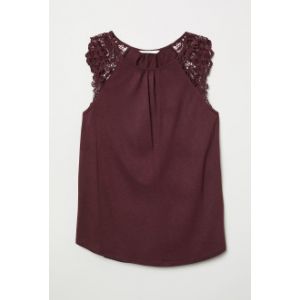 Bluza de jerseu cu dantela
