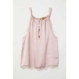 Top de satin cu dantela