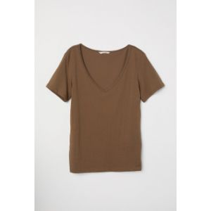 Tricou de bumbac in V