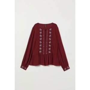 Bluza creponata cu broderie