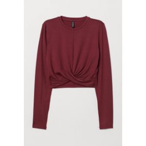 Bluza scurta de jerseu cu nod