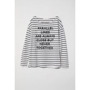 Bluza cu dungi si motiv text