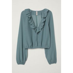 Bluza in V cu volanase