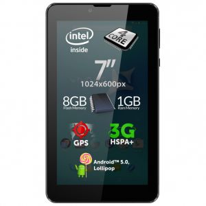 Tableta ALLVIEW Viva i7G, Wi-Fi + 3G, Quad Core Intel® Atom™ x3 1.0GHz, 8GB, 1GB, Android Lollipop 5.1, negru