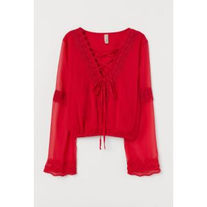 Bluza in V cu snur