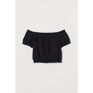 Bluza de bumbac cu umerii goi