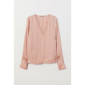 Bluza de satin cu dantela