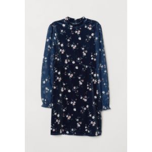 Rochie de catifea cu motive