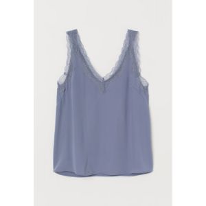 Top de satin cu dantela