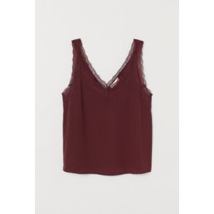 Top de satin cu dantela