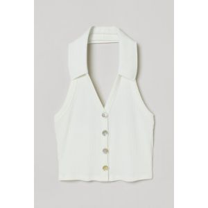 Top cropped cu bretea la gat