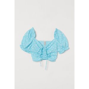 Top cropped cu maneci bufante
