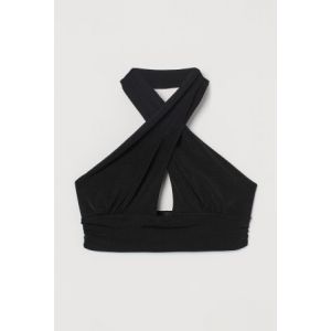 Top cropped cu bretea la gat