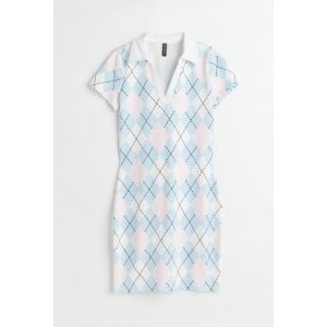 Rochie de jerseu cu guler