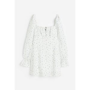 Rochie din crep cu maneci bufante