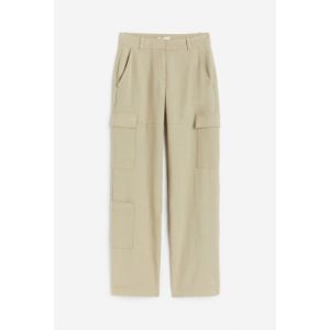 Pantaloni cargo din amestec de in