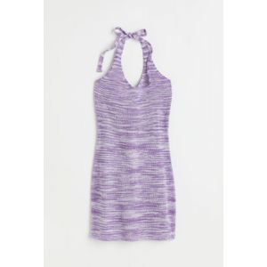 Rochie tricotata cu bretea la gat