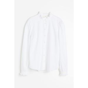 Bluza din tesatura oxford cu volanase