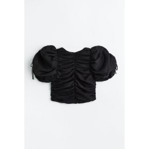 Bluza incretita cu maneci bufante