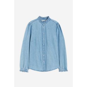 Bluza din denim cu volanase