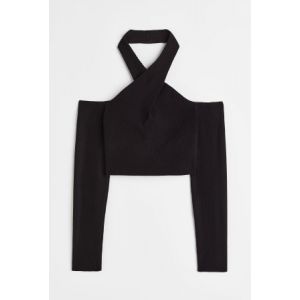 Bluza cu umerii goi tricotata reiat