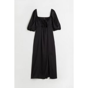 Rochie de satin cu maneci bufante