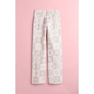 Pantaloni de twill cu motive