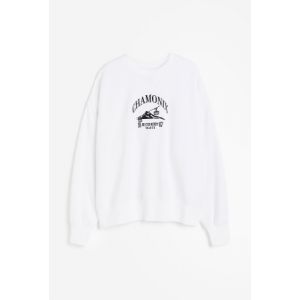 Bluza supradimensionata din molton cu motiv