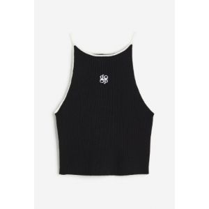 Top tricotat reiat cu broderie
