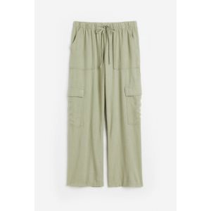 Pantaloni cargo din amestec de in
