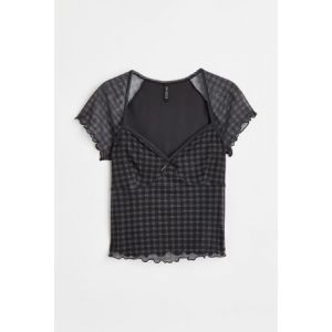 Bluza din plasa cu bordura de dantela