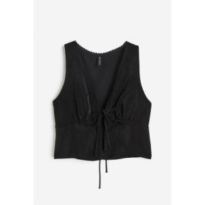 Top din satin cu snururi