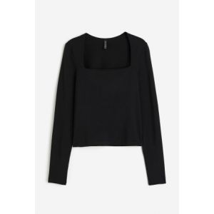 Bluza din jerseu cu decolteu patrat