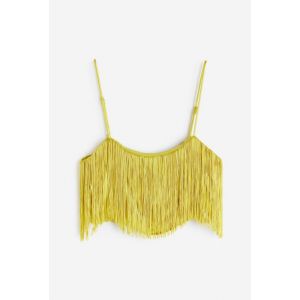 Top cropped din satin cu franjuri