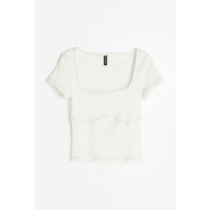 Flatlock-seam ribbed top