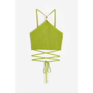 Cropped tie-detail top