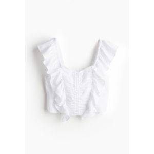 Bluza cropped din amestec de in