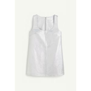 Rochie din denim metalizat stralucitor