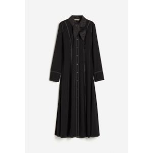 Rochie de twill cu guler-esarfa