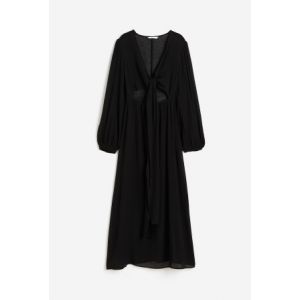 Rochie creponata cu snururi
