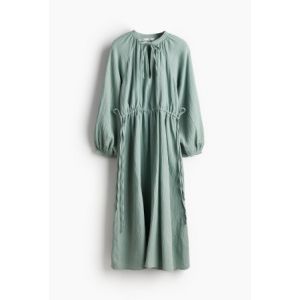Rochie de bumbac din tesatura dubla, cu snururi