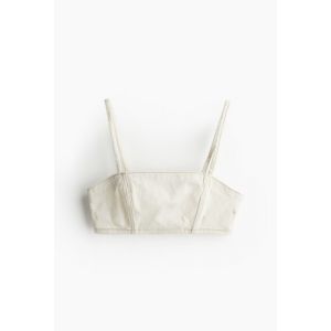 Top crop din twill cu aspect uzat