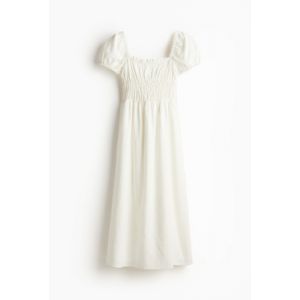 Rochie din amestec de in cu fronseuri in talie