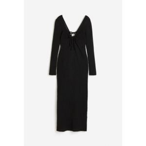 Rochie tricotata texturat cu snururi