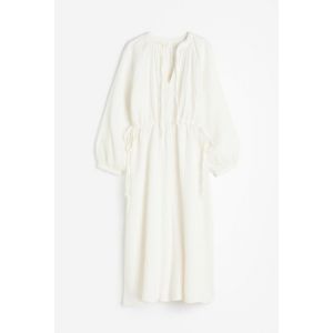 Rochie de bumbac din tesatura dubla, cu snururi