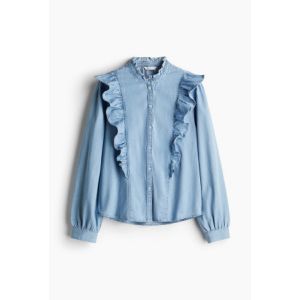 Bluza din denim cu volanase