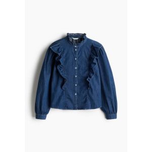 Bluza din denim cu volanase