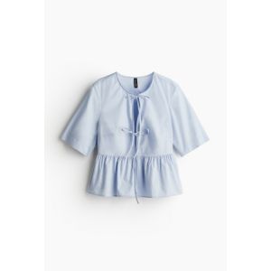 Bluza din poplin cu snururi in fata
