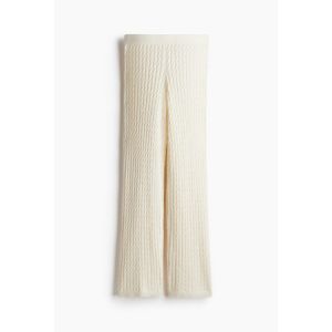 Pantaloni tricotati cu torsade din mix de casmir