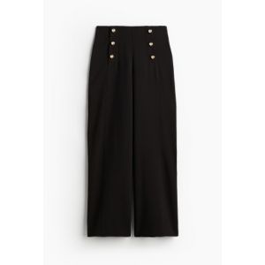 Pantaloni din twill cu nasturi in fata